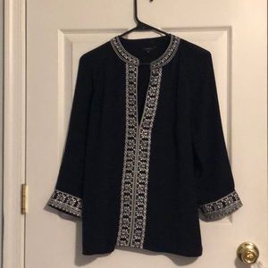 Navy and white blouse by “Floryday”